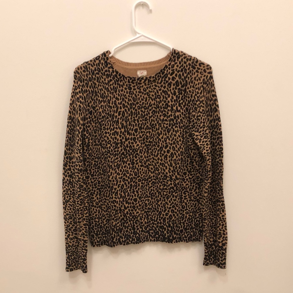 Loft by Ann Taylor Cheetah Print Sweater